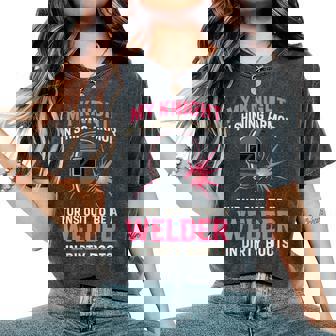 My Knight In Shining Welder Wife Women Girls Women's Oversized Comfort Colors T-Shirt | Mazezy