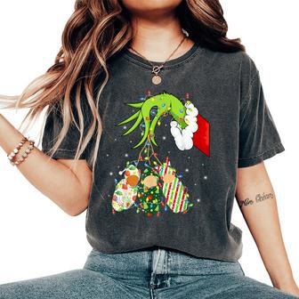 Labor And Delivery Nurse Merry Christmas Xmas Lights Holiday Women's Oversized Comfort T-Shirt - Thegiftio UK