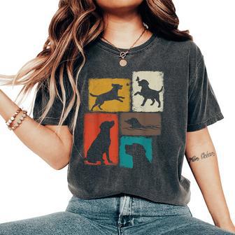 Labrador Vintage Collage Retriever Lab Dad Mom Dog Lover Women's Oversized Comfort T-Shirt - Thegiftio UK