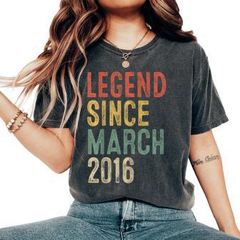 Legend March 2016 10Th Birthday Boy Girl 10 Year Old Women's Oversized Comfort T-Shirt - Seseable