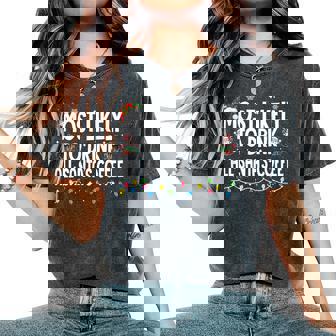 Most Likely To Drink All Santa's Coffee Christmas Matching Women's Oversized Comfort T-Shirt - Thegiftio