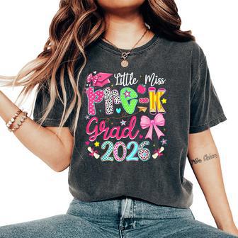 Little Miss Pre-K Grad 2026 Preschool Graduation Bow Girls Women's Oversized Comfort T-Shirt - Thegiftio