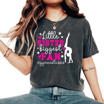 Little Sister Gymnastics Sister Of A Gymnast Sister Small Black Women's Oversized Comfort T-Shirt - Thegiftio UK