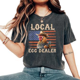 Local Egg Dealer Rooster Farmer Chicken Women's Oversized Comfort T-Shirt - Thegiftio UK