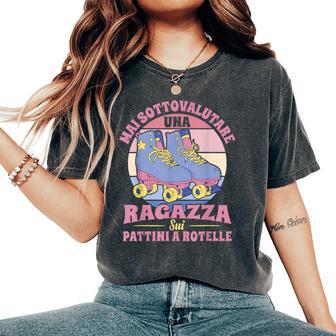Maiottovalutare Una Ragazzaui Pattini A Rotelle T-shirt comoda oversize da donna - Novitaregali