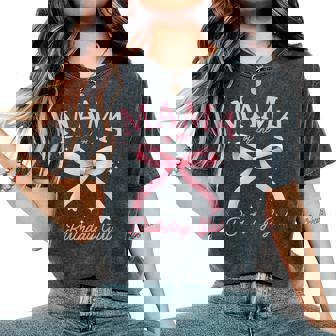 Mama Of The Birthday Girl Coquette Bow Matching Family Women's Oversized Comfort T-Shirt | Seseable FR