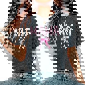 Mama Birthday Squad Matching Coquette Bow Family Party Women's Oversized Comfort T-Shirt | Seseable UK