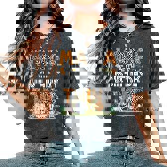 Mama Of The Birthday Twins Safari Wild One Zoo Animal Women's Oversized Comfort T-Shirt - Thegiftio