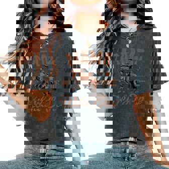 Mama Of The Wild One Cowboy Western Rodeo Party Matching Women's Oversized Comfort T-Shirt | Seseable UK