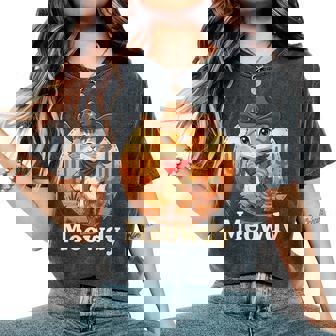 Meowdy Cat Cowboy Hat Vintage Wild West Western Pun Women's Oversized Comfort T-Shirt - Thegiftio