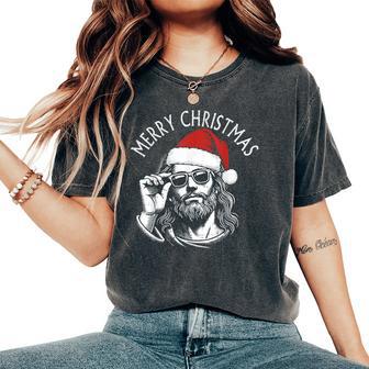 Merry Christmas Christian Jesus Pajamas Pjs Xmas Women Women's Oversized Comfort T-Shirt - Thegiftio UK