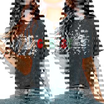 Merry Christmas Xmas Christian Jesus Holiday Family Pajamas Women's Oversized Comfort T-Shirt | Seseable CA