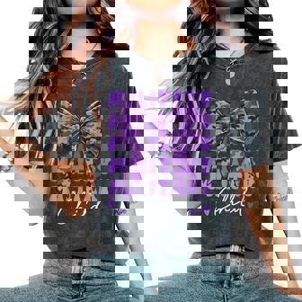 Military Child Coquette Bow Purple Camoflage Camo Boys Girls Women's Oversized Comfort T-Shirt | Seseable FR