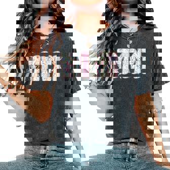 Mimi Floral Coquette Bow Mother's Day Cute Grandma Women's Oversized Comfort T-Shirt | Mazezy