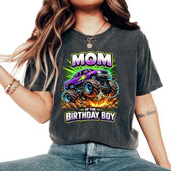 Mom Of The Birthday Boy Monster Truck Birthday Novelty Women's Oversized Comfort T-Shirt - Thegiftio UK