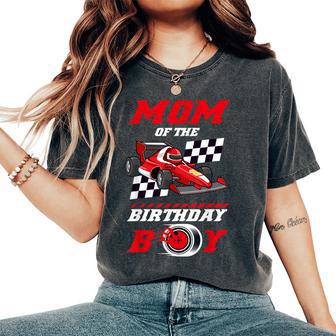 Mom Of The Birthday Boy Pit Crew Race Car Matching Family Women's Oversized Comfort T-Shirt - Thegiftio UK