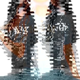 Mom Mama Cowboy Rodeo Western Matching Family Pocket Women's Oversized Comfort T-Shirt - Thegiftio