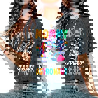 Mommy Of The Birthday Astronaut Rocket Outer Space Birthday Women's Oversized Comfort Colors T-Shirt | Mazezy