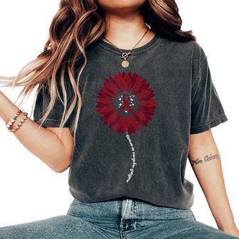 Multiple Myeloma Awareness For Burgundy Cancer Ribbon Women's Oversized Comfort T-Shirt - Thegiftio UK