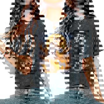 Mystical Retro Majestic Horse Spirit Animal Full Moon Nature Women's Oversized Comfort T-Shirt | Seseable FR