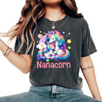 Nanacorn Mother's Day Nana Costume Unicorns Lover Family Women's Oversized Comfort T-Shirt - Thegiftio UK
