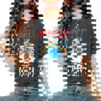 Napalm Death Rainbow Bunny ピンク ナパーム デスラビット レディースオーバーサイズコンフォートTシャツ - Kawaiitshirt