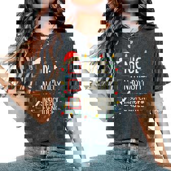 Nice Naughty Insufficient Evidence Fun Christmas List Santa Women's Oversized Comfort Colors T-Shirt | Mazezy