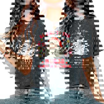 Be Nice To The Nurse Santa Is Watching Nurse Christmas Women's Oversized Comfort T-Shirt | Mazezy