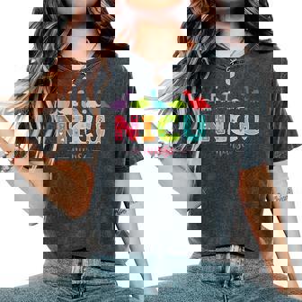 Nicu Nurse With Cute Dinosaurs Pediatric For Women Women's Oversized Comfort Colors T-Shirt | Mazezy