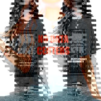 No Data Centers Skull Women's Oversized Comfort Colors T-Shirt | Mazezy