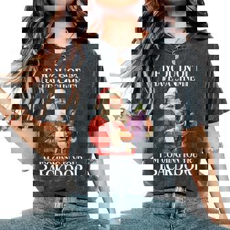 Offensive Christmas Adult Gag -Adults Black Small Short Sleeve - HumorousCasual If You Don't Have A Chimney I'm Coming In Your Backdoor Women's Oversized Comfort T-Shirt | Mazezy