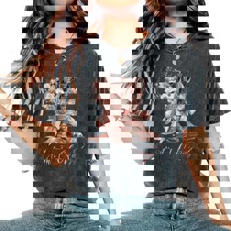 Am I Okay Boot Western Texas Cowgirl Coquette Bow Girl Women's Oversized Comfort T-Shirt - Thegiftio