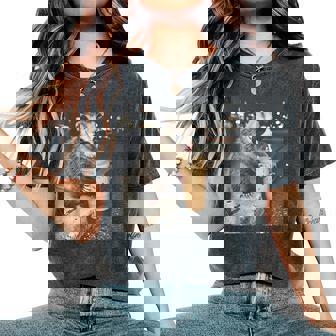 Opossum Drinking Iced Coffee Animal Meme Possum Humor Women's Oversized Comfort T-Shirt - Thegiftio