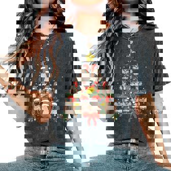 Owl Xmas Tree Ornaments Cute Bird Lover Christmas Owl Women's Oversized Comfort T-Shirt | Seseable FR