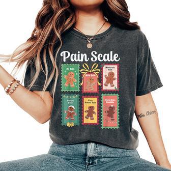 Pain Scale Gingerbread Christmas Stamp Nurse Triage Trauma Women's Oversized Comfort T-Shirt - Thegiftio UK