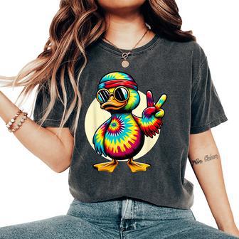 Peace Sign Tie Dye Duck Women's Oversized Comfort T-Shirt - Thegiftio UK