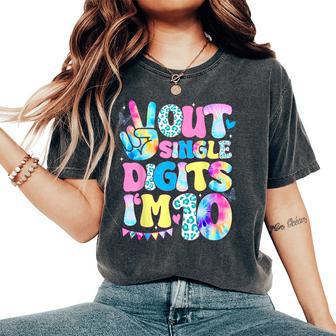 Peace Out Single Digits I'm 10 Year Old 10Th Birthday Groovy Women's Oversized Comfort T-Shirt - Thegiftio UK