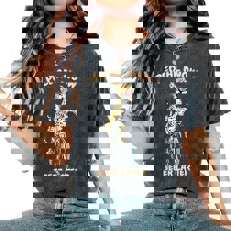 Pedal Now Beer Later Leopard On Bike Women's Oversized Comfort Colors T-Shirt | Mazezy