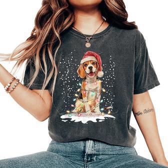 Perro Navidad Hombres Es Favorito Beagle Navidad Camiseta extragrande cómoda para mujer - Regaloses
