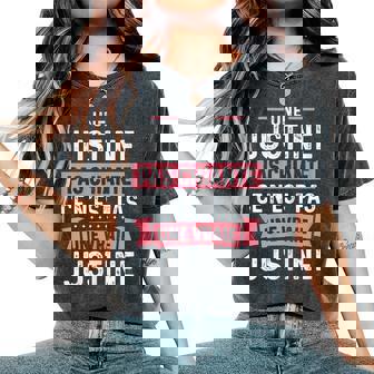 Phrase Drôle Personnalisée Humour Pour Chiante Justine T-shirt oversize confortable pour femme - Cadeauxyz