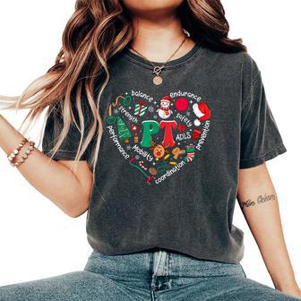 Physical Therapy Christmas Heart Pt Therapist Xmas Women Women's Oversized Comfort T-Shirt - Thegiftio UK