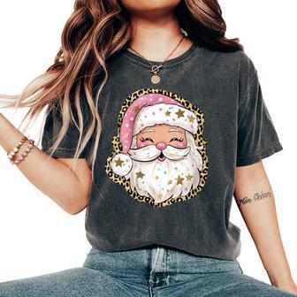 Pink Preppy Santa Christmas Pajama Graphic Women's Oversized Comfort T-Shirt - Thegiftio UK