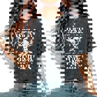 Pirate Captain Grumpy Pants Humor Quote Men Women Kids Women's Oversized Comfort Colors T-Shirt | Mazezy