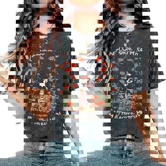 Porupuesto Estoy Triste Me Atraen Los Hombres Divertido Esqueleto Floral Camiseta extragrande cómoda para mujer - Regaloses