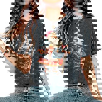 Pretty Santa Claus In Medieval Style With Knight Sword Women's Oversized Comfort Colors T-Shirt | Mazezy