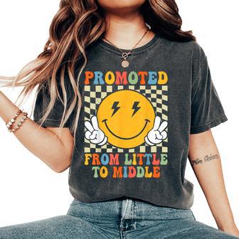 Promoted To Middle Brother Sister Toddler Baby Announcement Women's Oversized Comfort T-Shirt - Thegiftio UK