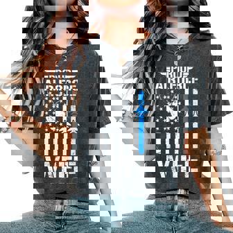 Proud US Air Force Wife USAF Veteran Flag American Women's Oversized Comfort Colors T-Shirt | Mazezy