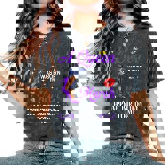 A Queen Was Born In March Birthday Afro Woman High Heels Women's Oversized Comfort T-Shirt | Seseable CA