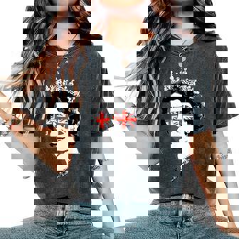 Queen Elizabeth Iiunglasses British Crown エリザベス女王 Meme レディースオーバーサイズコンフォートTシャツ - Kawaiitshirt