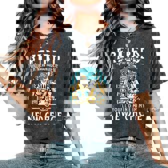 Retirement Retired Camper Camp Camping Women's Oversized Comfort Colors T-Shirt | Mazezy